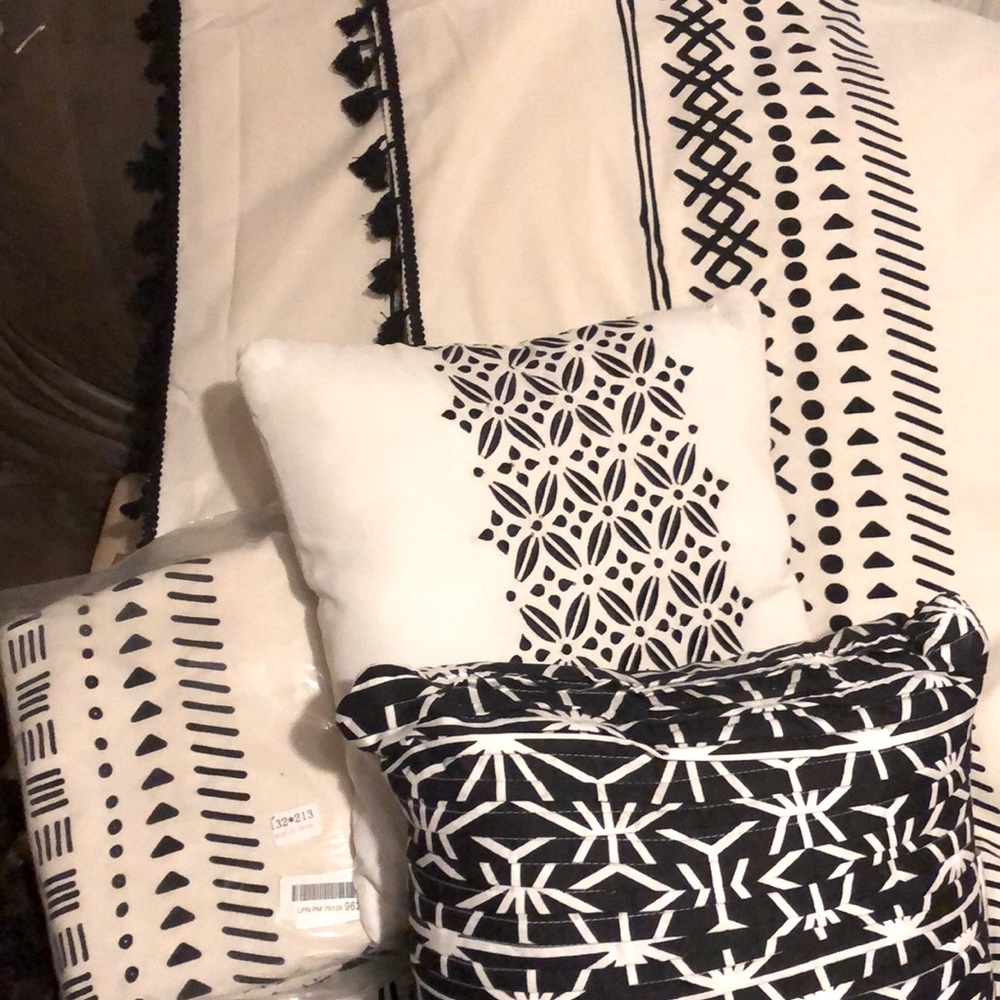 Set of curtain panels 4 total a comes with two matching pillows